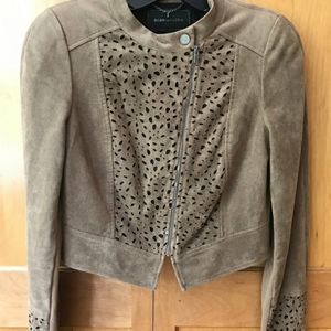BCBGMaxAzria Suede Jacket Laser Cut details